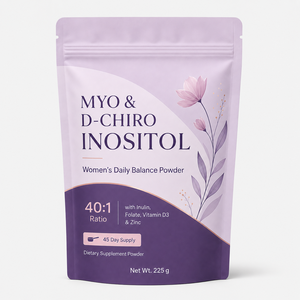 Poudre de Myo & D-Chiro Inositol à Marque Blanche, Rapport 40:1 avec Folate, Vitamine D3, Zinc – Complément pour l'Équilibre Hormonal Féminin (OEM) - Product Image 1