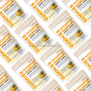 Custom Printed Potassium Magnesium Vitamin D Gummies Stand Up <b>Pouch</b> Zipper Top Supplement Packaging Bag - Product Image 3