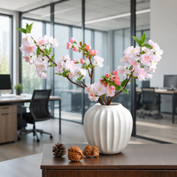Branche de fleurs de cerisier artificielles en soie de haute qualité, blanches et roses, pour la décoration de mariage, les fêtes et les centres de table.