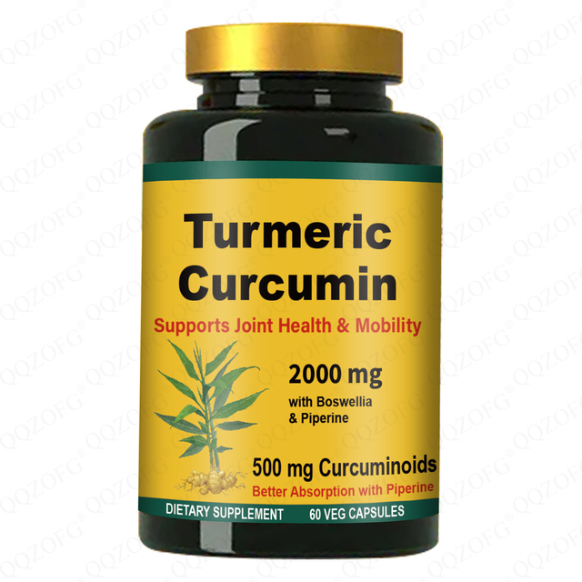 High Potency Turmeric Curcumin 95% Antioxidant Immune Support Vegan Capsules with Piperine for Adults OEM/ODM