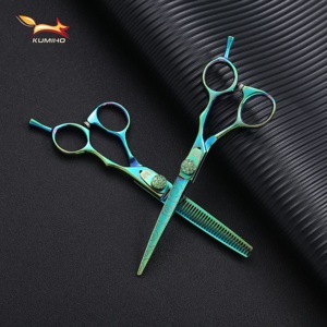 กรรไกรตัดผม <span class=keywords><strong>KUMIHO</strong></span> CLQ-60 รุ่นใหม่ ขนาด 6 นิ้ว สีสันสดใส กรรไกรตัดผมสีเขียว กรรไกรตัดผมสำหรับช่างตัดผม ผลิตจากเหล็กกล้าไร้สนิม 440C คุณภาพสูงจากจีน - Product Image 6