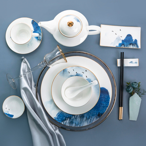 <span class=keywords><strong>Service</strong></span> De Vaisselle En <span class=keywords><strong>Porcelaine</strong></span> De Style <span class=keywords><strong>chinois</strong></span>, <span class=keywords><strong>Service</strong></span> De Vaisselle En <span class=keywords><strong>Porcelaine</strong></span> à bord doré - Product Image 3