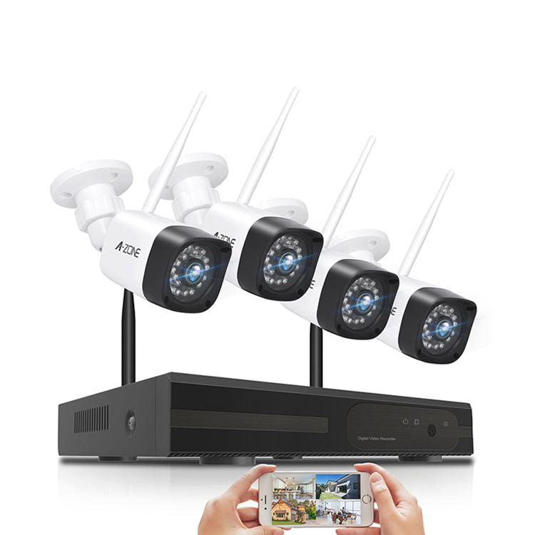 Система видеонаблюдения 1080P, 4 канала, 1080P, Wi-Fi, комплект Nvr, беспроводная Wi-Fi Ip-камера, комплект Nvr