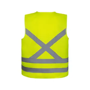 Chaleco De Seguridad Hi Vis Workwear Reflective Vest With Logo Construction Vests 100% Polyester Solid Fabric With Pocket OEM