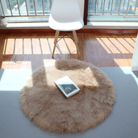 Peluche durable ronde rose fausse fura luxe en peau de mouton tapis confortable tapis doux et hirsute pour chambre à coucher
