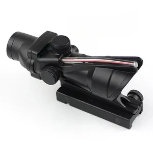 Optics Tactical 4x32 Illuminated Hunting Compact Prism Scope Sight With Red Fiber Optic