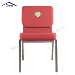 Sillas de Conferencia Rojas, Sillas de Iglesia al por Mayor, Modernas, Metálicas, Apilables, Cómodas, con Asiento de Lino, Muebles de Teatro, Marca SMILE, Cine - Product Image 2