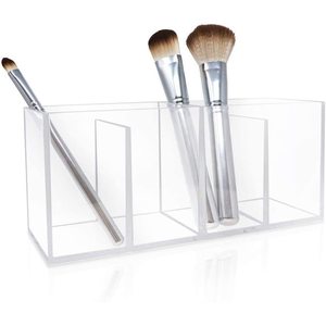 Acrylic Four Compartment Storage <b>Box</b> Transparent <b>Makeup</b> Organizer For Eyebrow Pencils Brushes Stationery Holder - Product Image 4