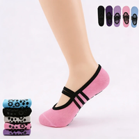 Chaussettes de yoga et de Pilates haut de gamme, invisibles, antidérapantes, en coton uni, confortables, avec sangles, pour le sport
