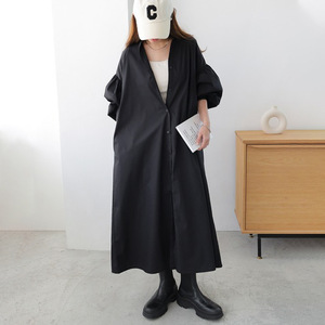Robe longue ample à manches lanternes style <span class=keywords><strong>japonais</strong></span> pour <span class=keywords><strong>femme</strong></span>, décontractée, en coton, pour l'automne, fabrication OEM - Product Image 2