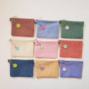 กระเป๋าสตางค์แบบมีซิปผ้าลูกฟูกขนาดเล็กงานแฮนด์เมดกระเป๋าน่ารักที่ใส่บัตรสีสันสดใสกระเป๋าใส่เหรียญ2025สั่งทำ - Product Image 3