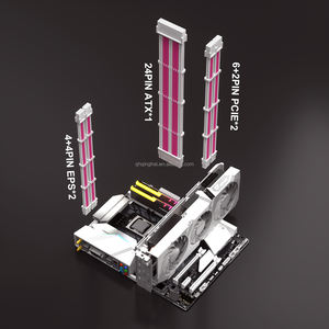 ชุดต่อซีพียูแกนทองแดง18AWG ATX 24-PIN MB PCIe 6 + <span class=keywords><strong>2</strong></span> PIN PSU สายไนล่อนแบบถัก PSU อ่อนสำหรับเดสก์ท็อปมีสินค้าในสต็อก! - Product Image 1