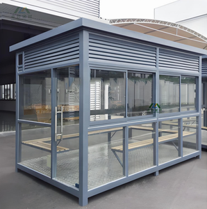 Cabine de fumeurs de café en structure métallique portable, <span class=keywords><strong>maison</strong></span> préfabriquée, design moderne - Product Image 1