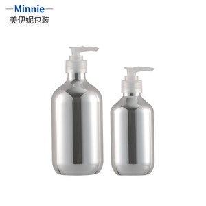 Botella de plástico de lujo Minnie de 500 ml, dorada y plateada, vacía, recargable, para champú, loción y cuidado corporal. - Product Image 4