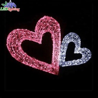 2024 nouvelle décoration de mariage LED coeur arc lumière extérieure rue décoration 3D Motif lumière
