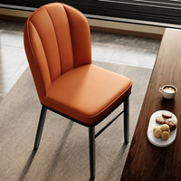 Chaise de salle à manger moderne en métal avec revêtement en cuir PU pour la maison, le bureau, l'appartement, l'hôtel, la salle de bain