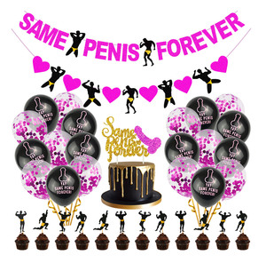 Nicro 36 pièces Décoration de ballons sur le thème violet Future mariée Ensemble de bannières « Same Penis Forever » Fournitures pour fête de bachelorette et de mariage - Product Image 1