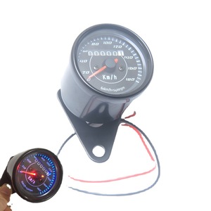 Velocímetro y Odómetro Modificados para Motocicleta, 12V, Panel de Instrumentos Retro de Metal Negro para Actualización y Reequipamiento - Product Image 1