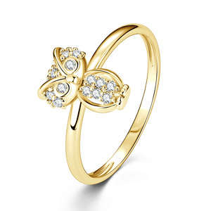 Anillos de Búho con Micro Pavé de Circonitas, Minimalistas y Lindos, de Cobre con Baño de Oro de 14K, Joyería de Moda que No se Deslustra para Niñas - Product Image 1