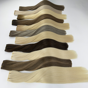 Extensioni per capelli 100% vergini slaviche Genius Weft bionde, a doppia trama, tagliabili, ultra sottili, senza cuciture, piatte, senza baffi, per salone - Product Image 1