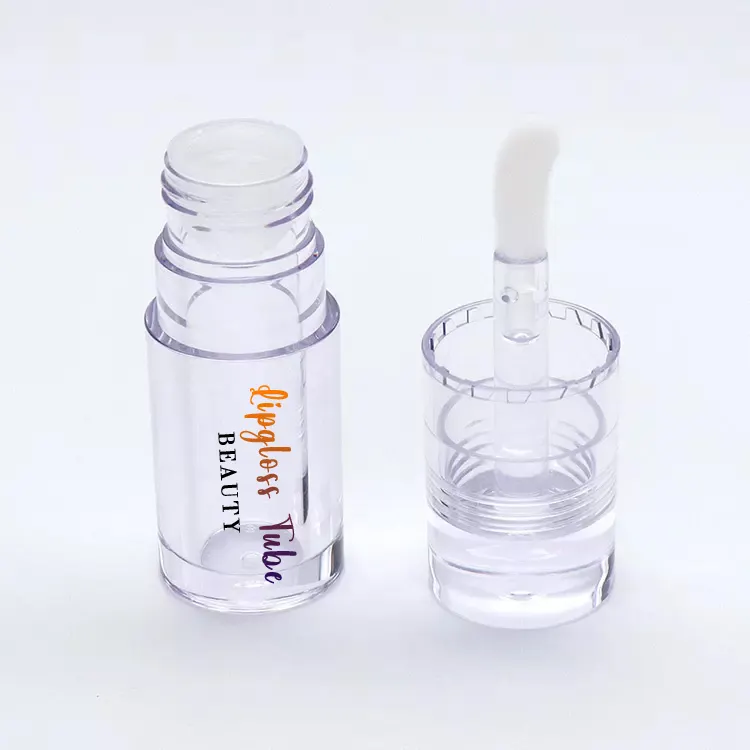 Applicatore per tubo per bacchetta per bottiglia di rossetto liquido trasparente per etichette Private tubo per lucidalabbra trasparente vuoto personalizzato con pennello