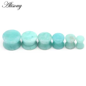 Alisouy toptan doğal taş kulak genişleticiler kulak tıkaçları Flesh tünelleri göstergeler <span class=keywords><strong>6mm</strong></span>-16mm kulak sedyeler vücut Piercing takı - Product Image 3