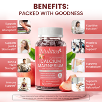 Complément Triple Minéral Calcium Magnésium Glycinate Zinc Gummies Vitamine D3 Sureau Soutien Osseux Musculaire Immunitaire Adultes