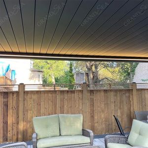 Pérgola Motorizada Moderna Personalizada <span class=keywords><strong>de</strong></span> Aluminio, Bioclimática, <span class=keywords><strong>con</strong></span> Puerta Corredera <span class=keywords><strong>de</strong></span> Vidrio, Techo <span class=keywords><strong>de</strong></span> Láminas y <span class=keywords><strong>Toldo</strong></span> Exterior - Product Image 6
