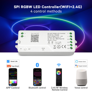 ตัวควบคุมไฟ LED Pixel แบบ SPI สำหรับ WiFi ของ Tuya Smart รองรับ RGBW ปรับความสว่างได้ สำหรับ WS2811 WS2812B DIY ใช้งานร่วมกับ Alexa และ <span class=keywords><strong>Google</strong></span> Home - Product Image 3