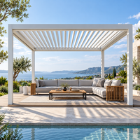 Pergola extérieure rétractable en aluminium avec toit pliant motorisé, pavillon pour hôtel, restaurant et usage professionnel