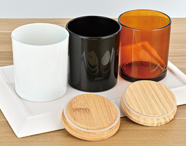 Stock Round Brown Empty Glass Candle Vessels Jars for Soy Wax Candle Making