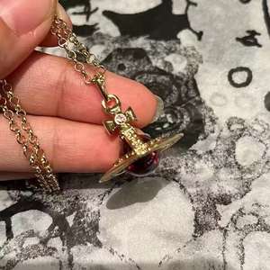 Collier Orbe Planétaire Stéréo Empress Dowager Version Haute Tendance, Chaîne de Clavicule Orbe OVNI Rouge, Bijoux pour Femme - Product Image 2