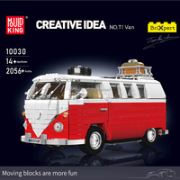 Mould King 10030 T1 Van, Bloques de Construcción de Modelos de Autos Creativos, Juego de Bloques de Plástico Pequeños, Rompecabezas MOC, Juguetes para Regalo de Navidad