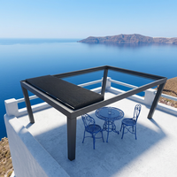 Pergola autoportante en aluminium Sweet Home, robuste, motorisée, avec toit rétractable à lames orientables, imperméable, avec éclairage LED