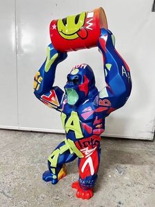 2024 Animate <strong>King</strong> <strong>Kong</strong> Apes Sculpture <strong>Life</strong> <strong>Size</strong> Props Chimpanzee Gorilla Resin Statues for Art Decor - Product Image 4