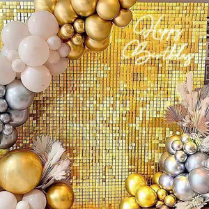 Cartelera de lentejuelas dinámica estilo hebilla de bloqueo cuadrado, puerta delantera, fondo de escenario de boda - Product Image 2