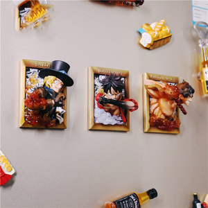 Adorno de Marco de Fotos 3D, Hecho a Mano, Creativo, Adhesivo para Refrigerador de Anime, Figura de <span class=keywords><strong>Luffy</strong></span>, Ace, <span class=keywords><strong>Zoro</strong></span>, <span class=keywords><strong>Sanji</strong></span>, Vegeta, Son Goku - Product Image 2