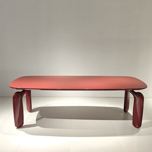 Nouveauté : Meubles de salle à manger nordiques, tables à manger <span class=keywords><strong>en</strong></span> <span class=keywords><strong>bois</strong></span>, design de <span class=keywords><strong>table</strong></span> à manger avec peinture rouge - Product Image 4