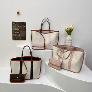 高端女士商务新设计工作定制大容量印花手袋套装女士Pu皮革肩包 - Product Image 2