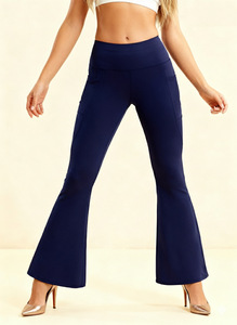 Compression Fitness Workout <b>Flared</b> Pants Academia Yoga <b>Leggings</b> Custom High Waist Yoga <b>Leggings</b> With Pockets - Product Image 5