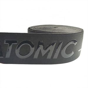 Thick Black Custom Print Woven Silicone Gripper <b>Elastic</b> Rubber Bands Tape Waistband - Product Image 1