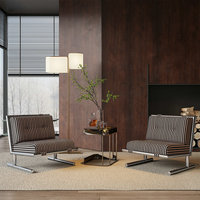 Salon moderne et élégant, chaise ergonomique à rayures blanches et noires, fauteuil de salon en métal pour hôtel, mariage, petit espace