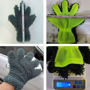 Gants de lavage en chenille à cinq doigts, éponge, chiffon en peluche pour le nettoyage des pneus, serviette de beauté automobile C0081 - Product Image 3