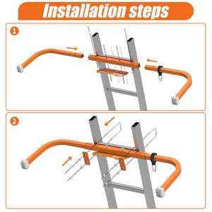 Stabilisateur d'échelle en aluminium forgé de haute qualité EMBLEM pour le nettoyage des gouttières avec <span class=keywords><strong>plateau</strong></span> à outils, 37-41 pouces, garantie 1 an - Product Image 6
