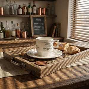 Vente en gros de tasses à café en céramique de haute qualité avec impression de lettres françaises, en porcelaine, peintes à la main, avec poignée - Product Image 4
