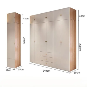 Armoire sur mesure pour toute la maison, style contemporain blanc chaud, rangement personnalisé en panneaux de particules, meuble de chambre à coucher - Product Image 5