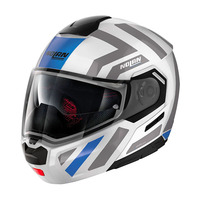 Casco Modular Nolan N90-3 06 Blanco Azul XL de Policarbonato para Motocicleta