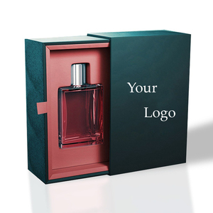 Rigid Paper Cardboard Custom Gift Shipping Branded Logo Printed Sleeve Drawer Sliding Perfumes <b>Bottle</b> Packaging <b>Box</b> With Ribbon - Product Image 2