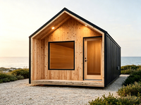 Sauna extérieur moderne en bois massif préfabriqué 2026, vapeur sèche, 2-10 personnes, personnalisable, pour villa, jardin, spa, hôtel