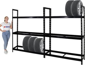 رف إطارات طراز Tiger XL 2X X X 45 X أسود يدعم 36 إطارات و صفقة ميجا تحميل لورشة العمل لتخزين المرآب - Product Image 3
